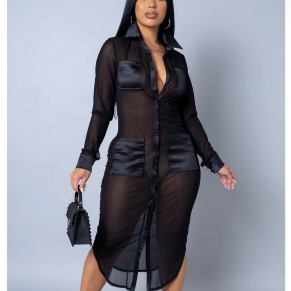 Nwt New sheer long sleeve dress - Picture 1 of 2